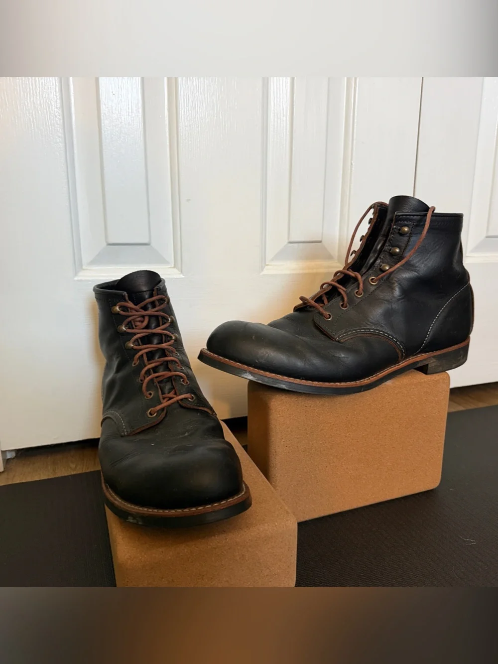 Men's Black Leather Red Wing Boots